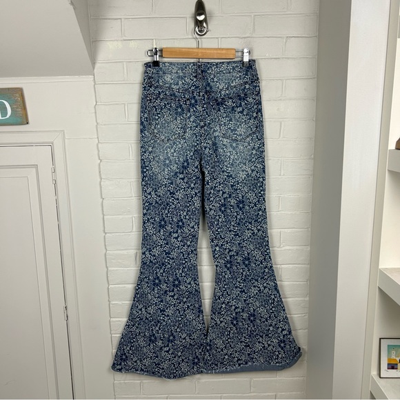 Altar’d State Blue Floral Flare Bell Bottom Jeans Size 27 - Picture 12 of 14
